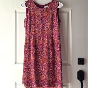 Garnet Hill 100% Silk Paisley Midi Dress